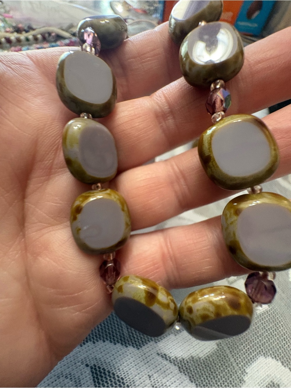 LOvely pale purple stones mottled edging cold stones
